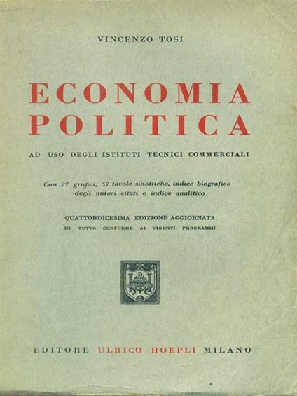 economia politica - Vincenzo Tosi - copertina