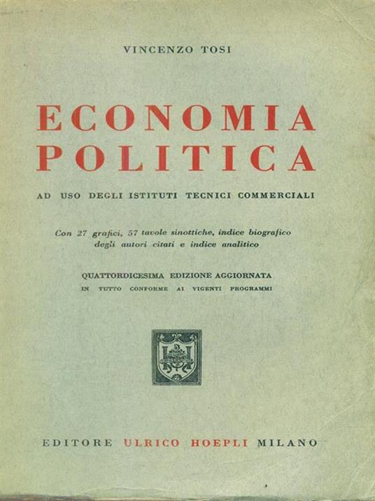 economia politica - Vincenzo Tosi - copertina