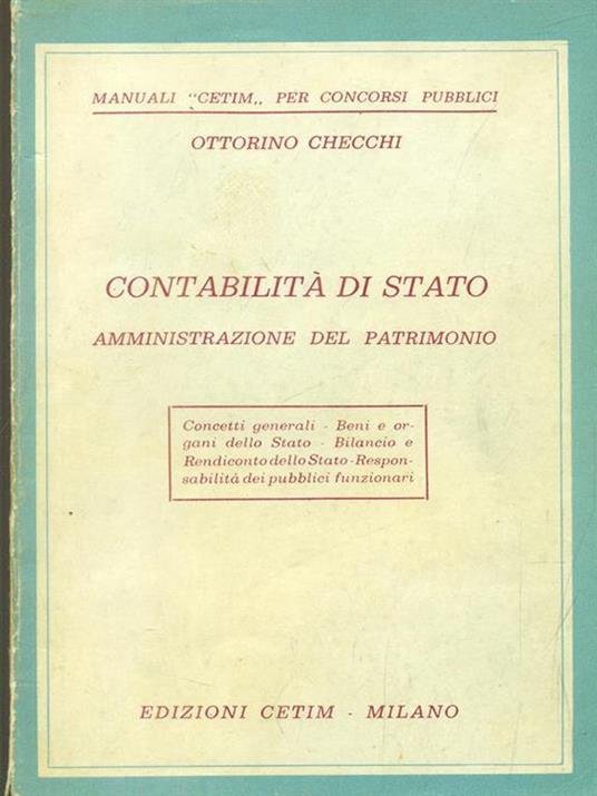 Contabilità di stato amministrazione del patrimonio - Ottorino Checchi - copertina