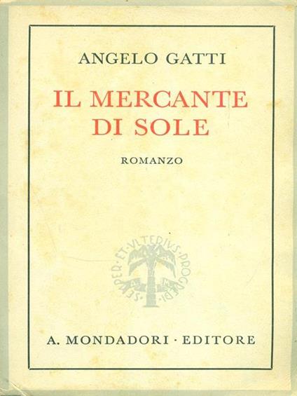 Il mercante di sole - Angelo Gatti - copertina
