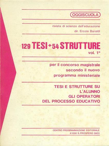 129 tesi + 54 strutture - copertina