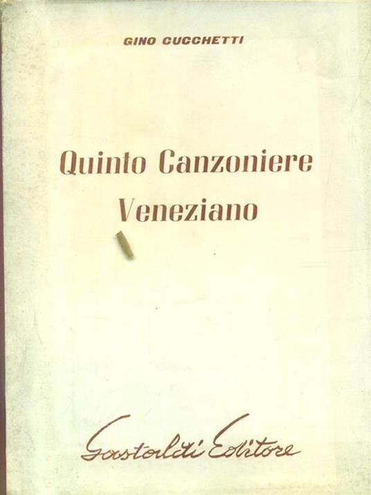 Quinto Canzoniere veneziano - copertina