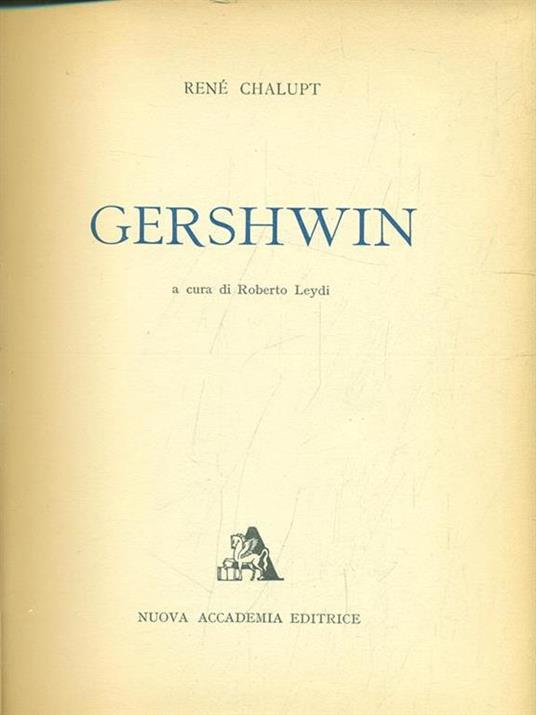 Gershwin - René Chalupt - copertina