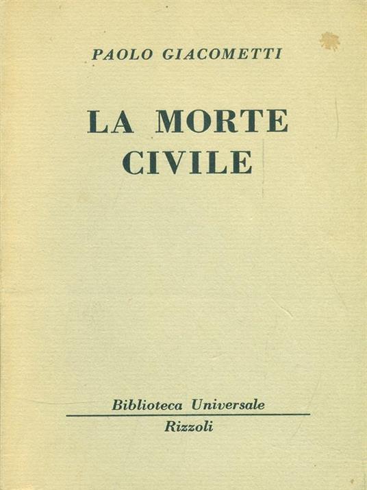 La morte civile - Paolo Giacometti - copertina