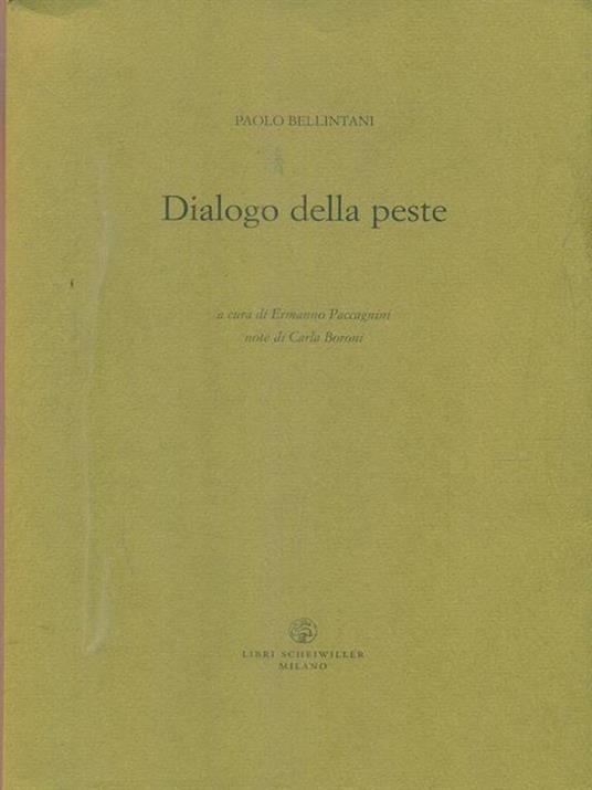 Dialogo della peste - Paolo Bellintani - copertina