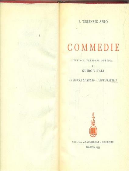 Commedie - copertina