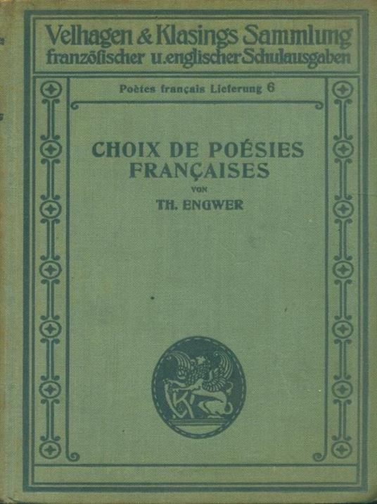 Choix de Poésies françaises - Theodor Engwer - copertina