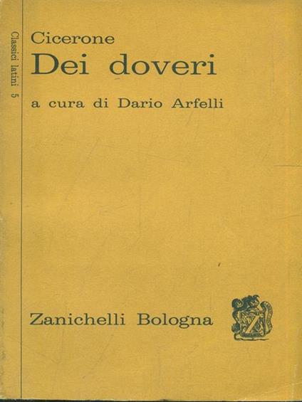 Dei doveri. Testo latino a fronte - Marco Tullio Cicerone - copertina
