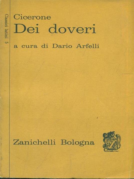 Dei doveri. Testo latino a fronte - Marco Tullio Cicerone - copertina