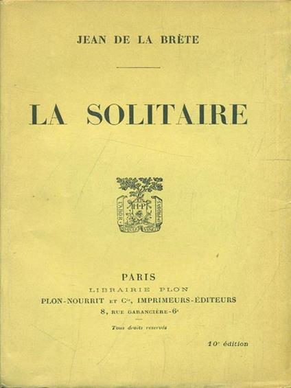 La solitaire - Jean de Meung - copertina