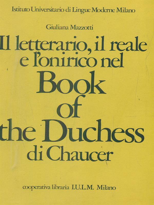 Il letterario il reale e l'onirico nel Book of the Duchess du Chaucer
