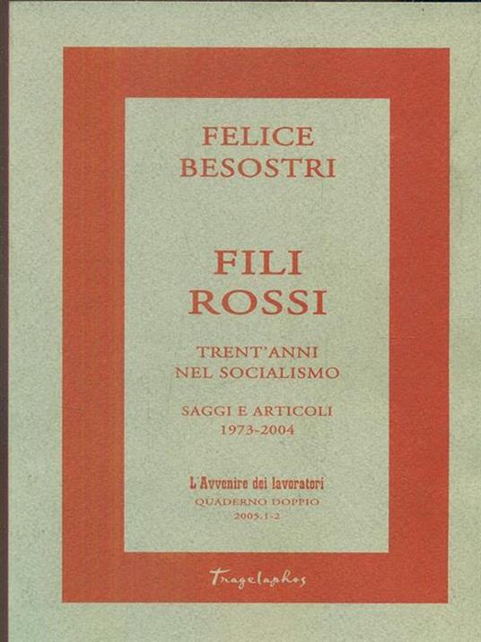 Fili rossi trent'anni nel socialismo - copertina