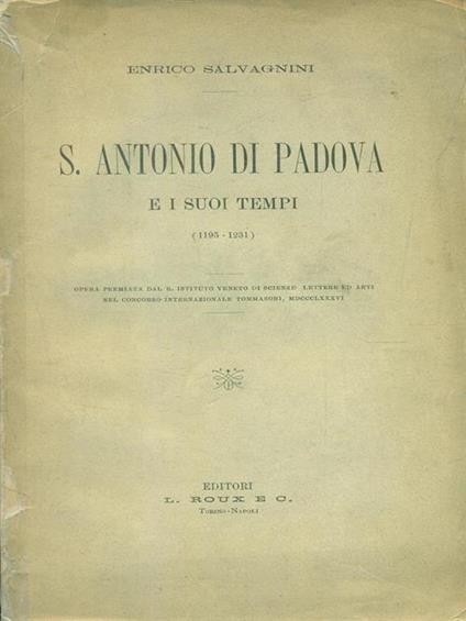 S. antonio da Padova e isuoi tempi - copertina