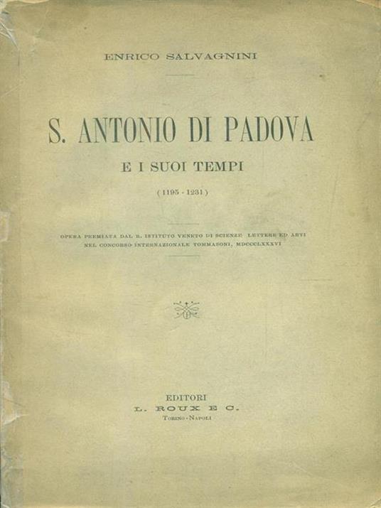 S. antonio da Padova e isuoi tempi - copertina