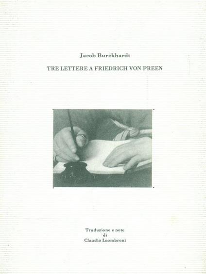 Tre lettere a Friedrich Von Preen - copertina