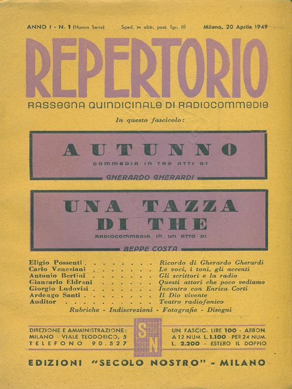 Repertorio n.1 - 20 aprile 1949