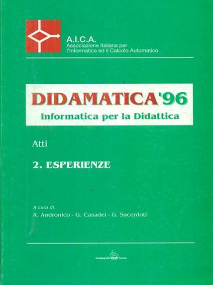 Didamatica 96 Atti 2 esperienze - copertina