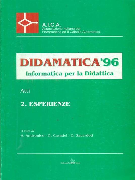 Didamatica 96 Atti 2 esperienze - copertina