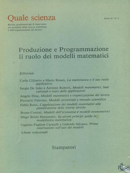 Quale scienza anno II n 1 - copertina
