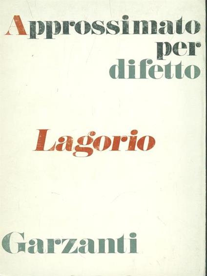 Approssimato per difetto - copertina