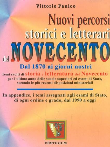 Nuovi percorsi storici e letterari del Novecento - Vittorio Panico - copertina
