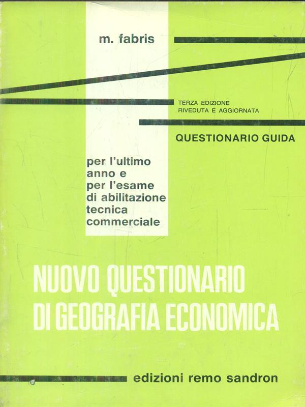 Nuovo questionario di geografia economica