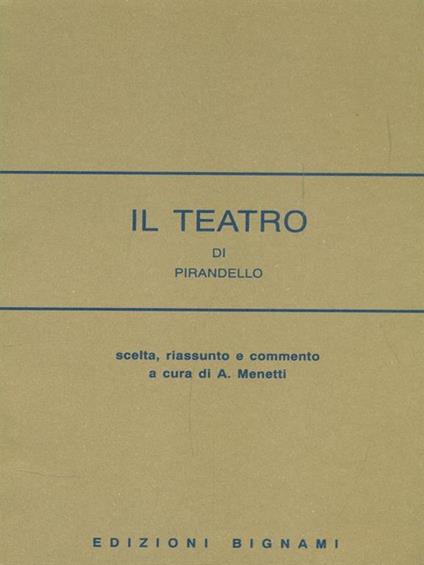 Il teatro di Pirandello - A. Menetti - copertina