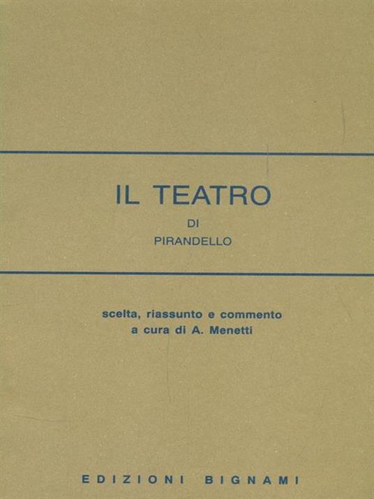 Il teatro di Pirandello - A. Menetti - copertina