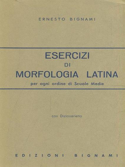 Esercizi di morfologia latina - copertina