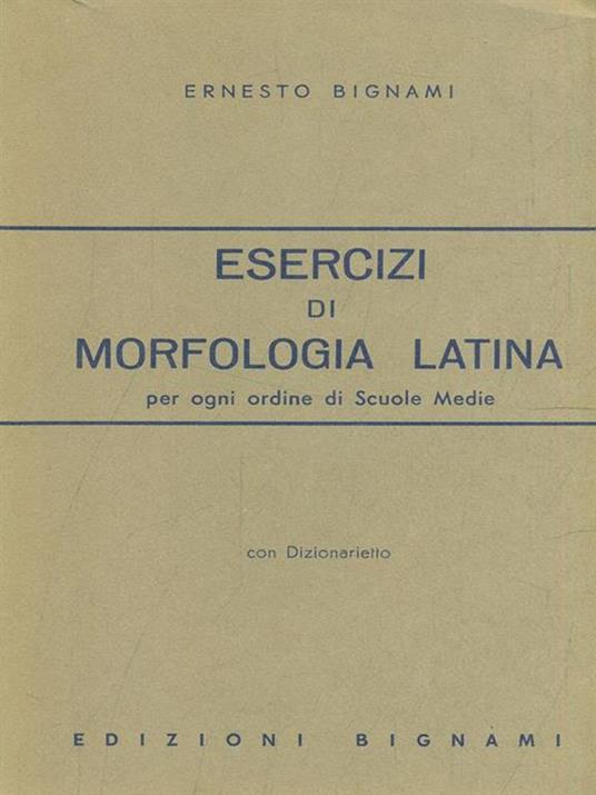 Esercizi di morfologia latina - copertina