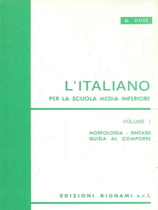 L' Italiano. Volume I. Scuola media inferiore - copertina