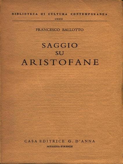 Saggio su Aristofane - Francesco Ballotto - copertina