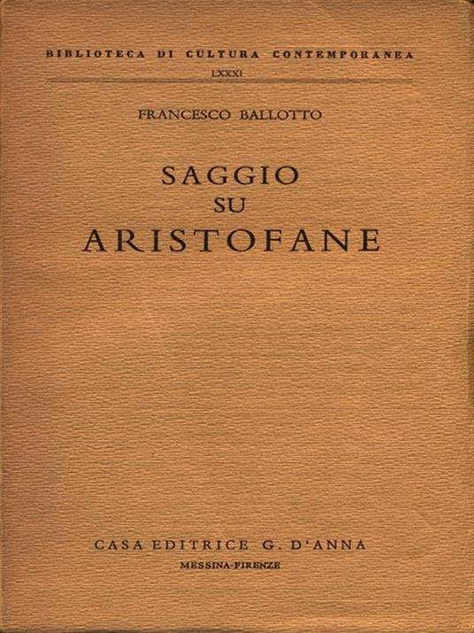 Saggio su Aristofane - Francesco Ballotto - copertina