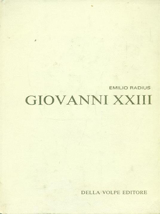 Giovanni XXIII - Emilio Radius - copertina