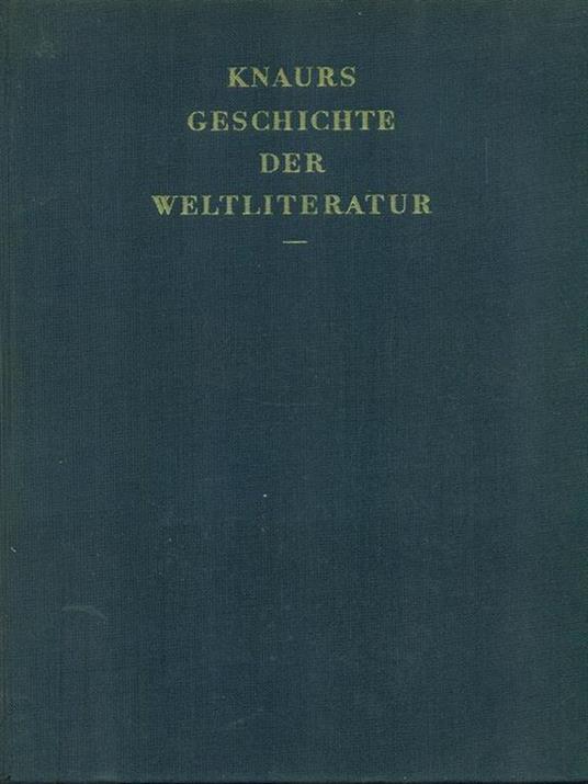 Geschichte der weltliteratur - copertina