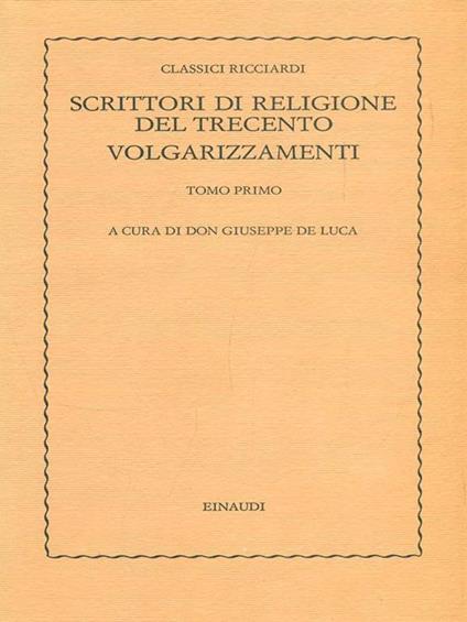Scrittori di religione del Trecento 4 volumi - copertina