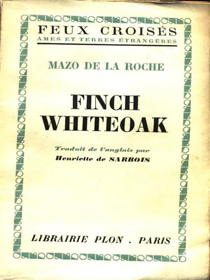 Finch Whiteoak - Mazo De La Roche - copertina