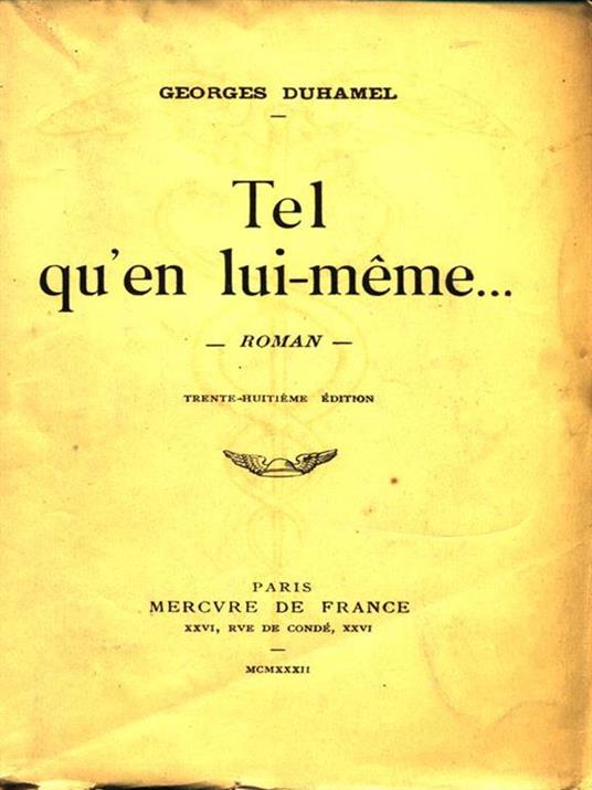 Tel qùen lui-meme - Georges Duhamel - copertina
