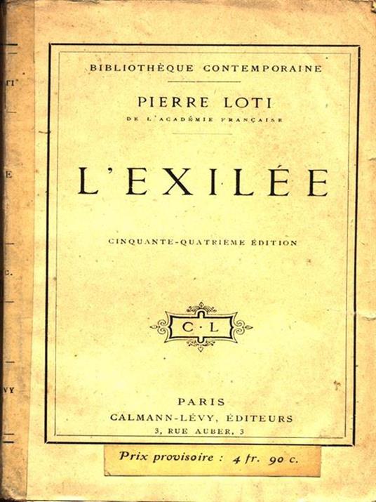 L' exilee - Pierre Loti - copertina