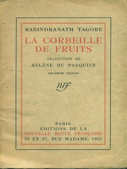 La corbeille de fruits - Rabindranath Tagore - copertina
