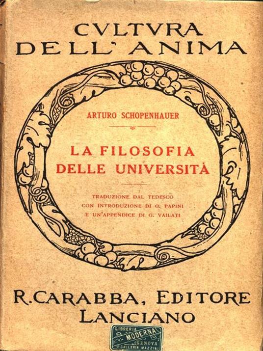 La filosofia delle università - Arthur Schopenhauer - copertina