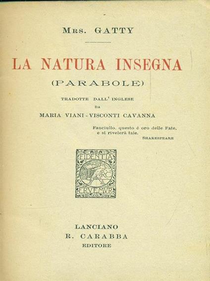 La natura insegna - Margaret Gatty - copertina