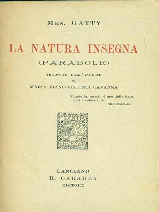 La natura insegna - Margaret Gatty - copertina