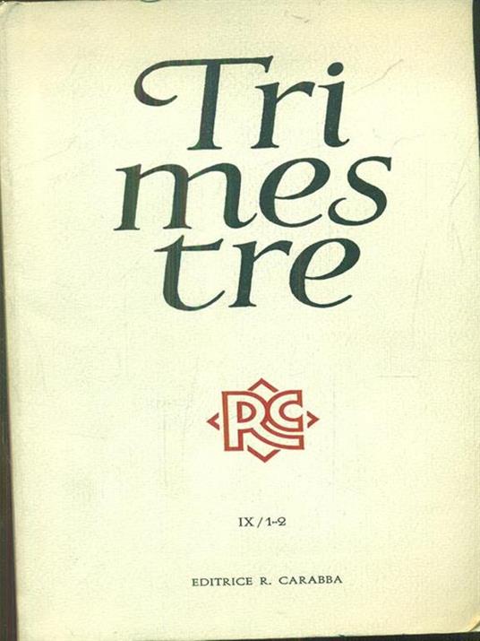 Trimestre IX / 1-2 - copertina