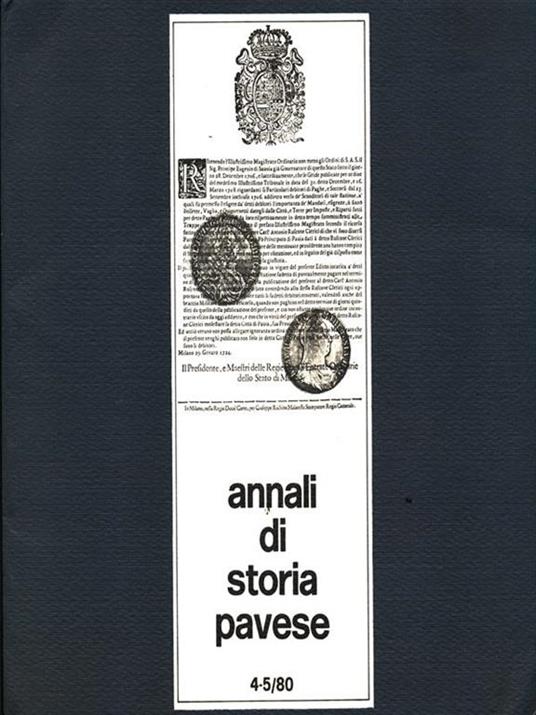 Annali di storia pavese 4-5/80 - copertina