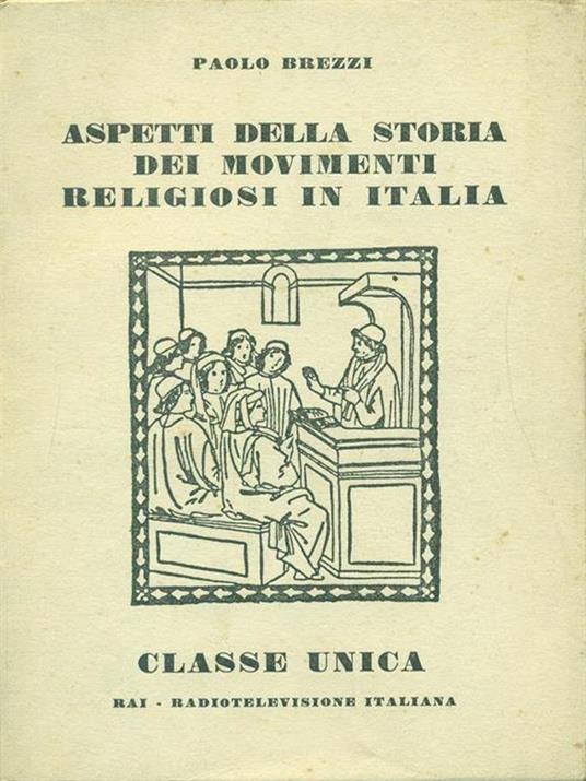 Aspetti della storia dei movimenti religiosi in Italia - Paolo Brezzi - copertina