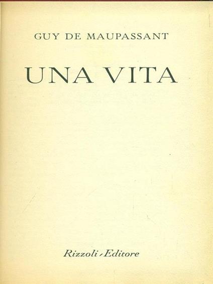 Una vita - Guy de Maupassant - copertina