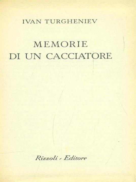 Memorie di un cacciatore - Ivan Turgenev - copertina
