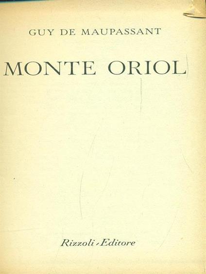 Monte Oriol - Guy de Maupassant - copertina