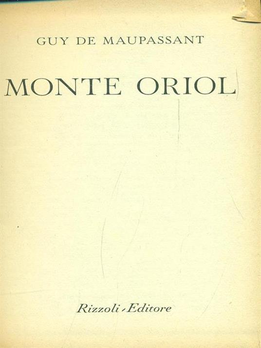 Monte Oriol - Guy de Maupassant - copertina